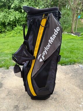 TaylorMade Hybrid Stand Golf Bag Gray Yellow Black Golf Bag 5 Way Divider